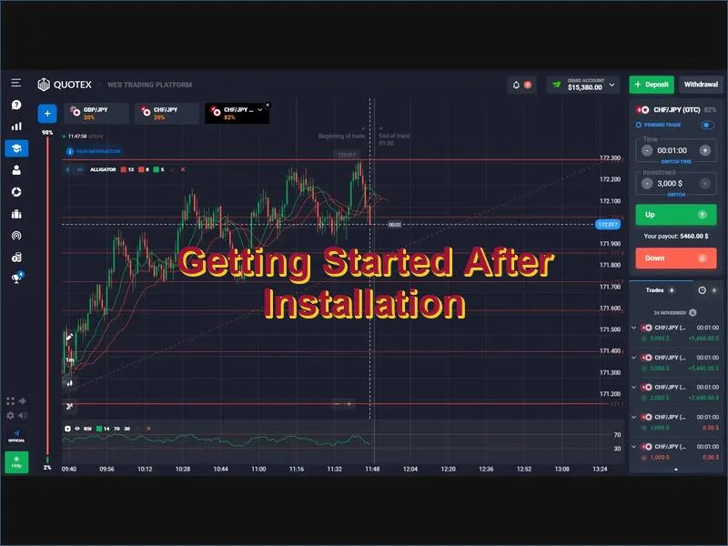 First steps after installing the Quotex app - account setup and first trade