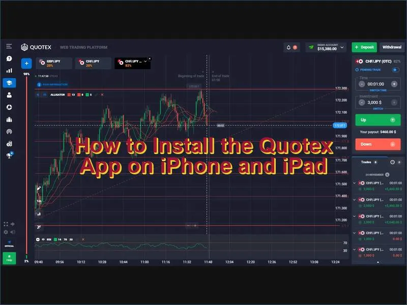 Instructions for installing the Quotex trading app on iPhone and iPad using Safari
