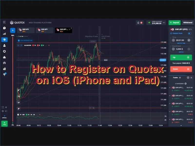 Creating a Quotex account on iPhone or iPad through the iOS app